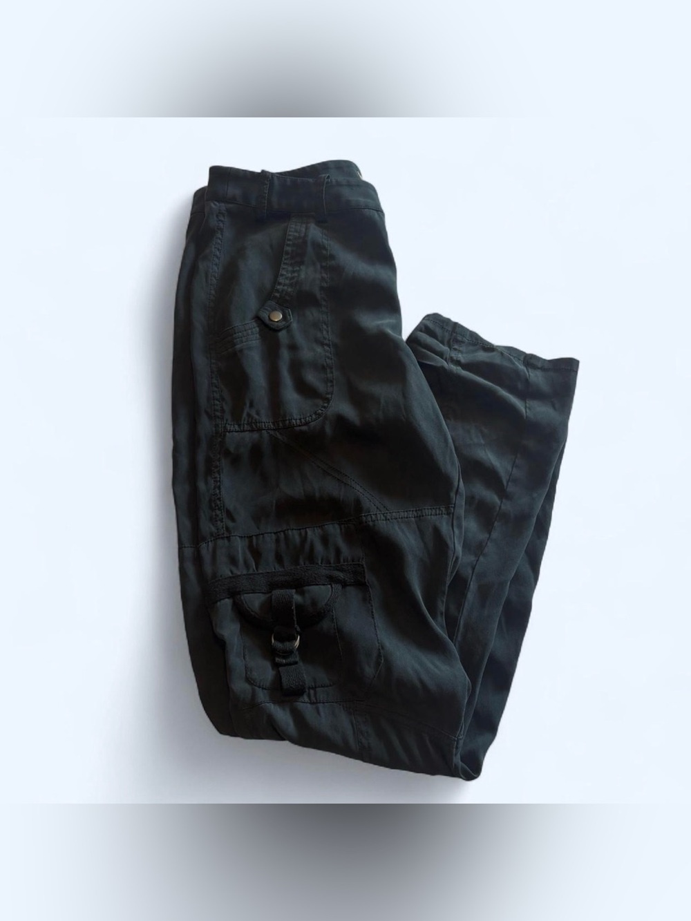 Go by Go Silk Iconic Army Pants Washable Silk Washed Black Sz 6 - Picture 7 of 9